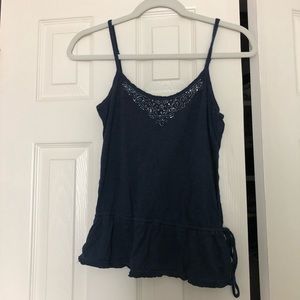 Navy Top with beautiful detailing